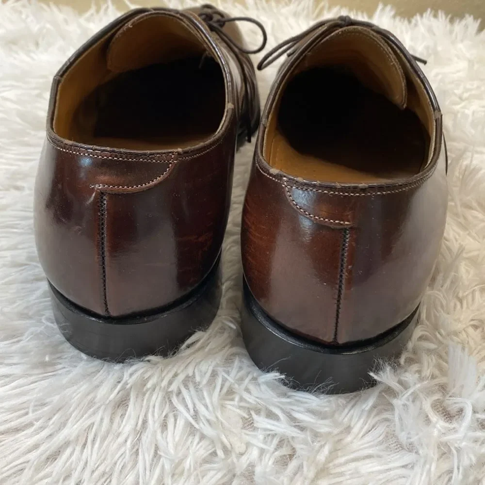 JOHNSTON & MURPHY Optima Sz 9.5 Brown Leather Oxford Made in USA